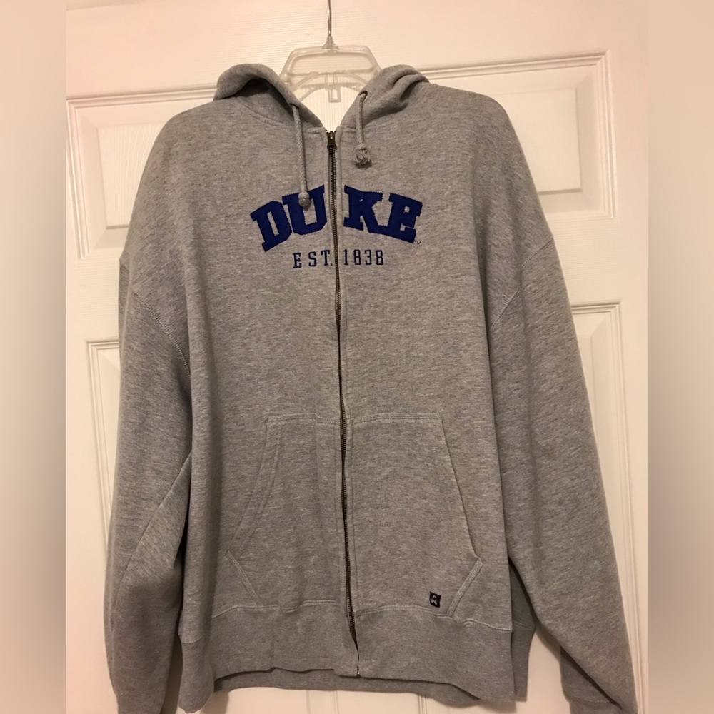 Duke Men’s 2XL Gray Zip Front Hoodie